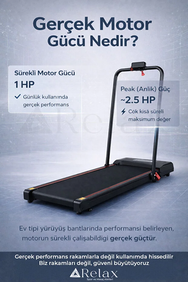 Relax Uzaktan Kumandalı Katlanabilir Yürüme ve Koşu Bandı 120 kg Kapasiteli 12 km Hız RL-910